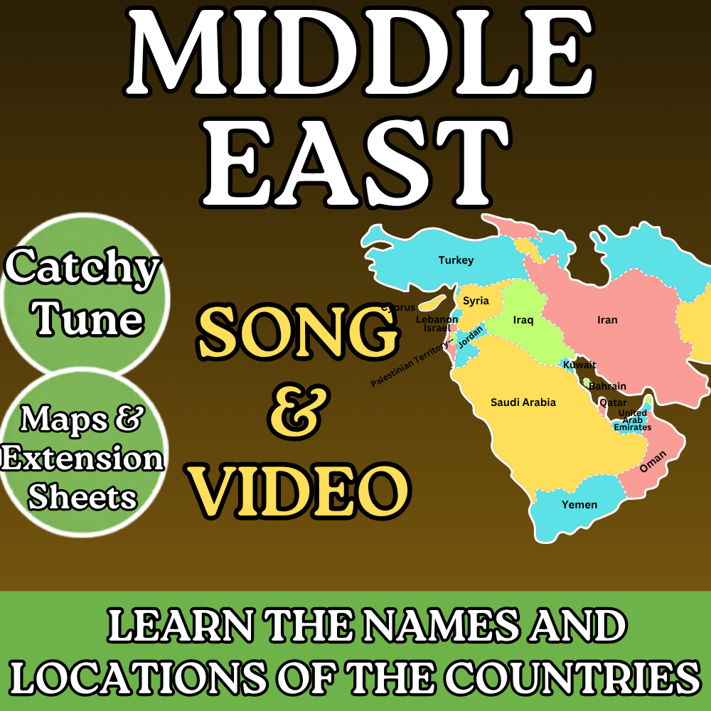 Middle East Geography Memory SONG, VIDEO, Maps & Bonuses!
