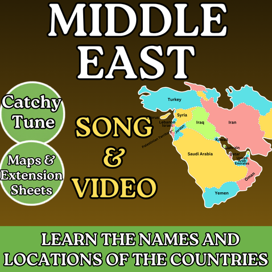 Middle East Geography Memory SONG, VIDEO, Maps & Bonuses!