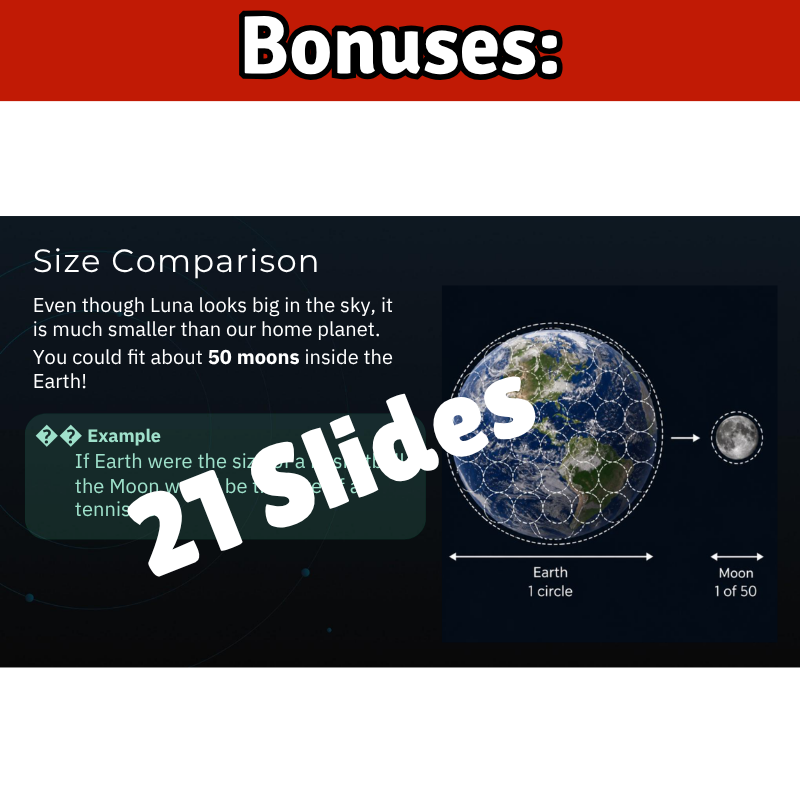 The Moon Science SONG, VIDEO, & Bonus Slides, Worksheets