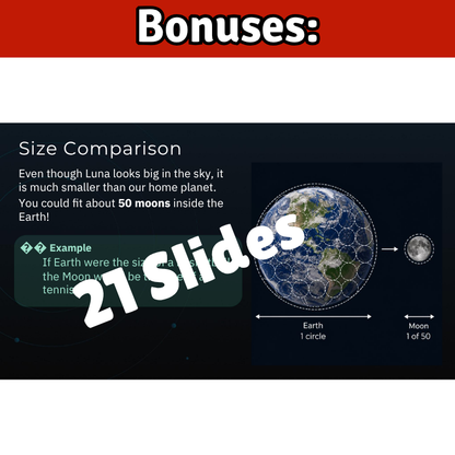 The Moon Science SONG, VIDEO, & Bonus Slides, Worksheets