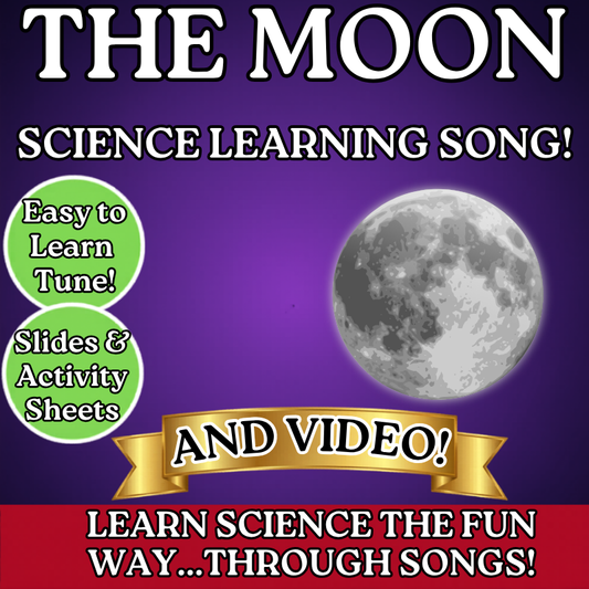 The Moon Science SONG, VIDEO, & Bonus Slides, Worksheets