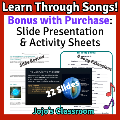 Neptune Science SONG, VIDEO, & Bonus Slides, Worksheets