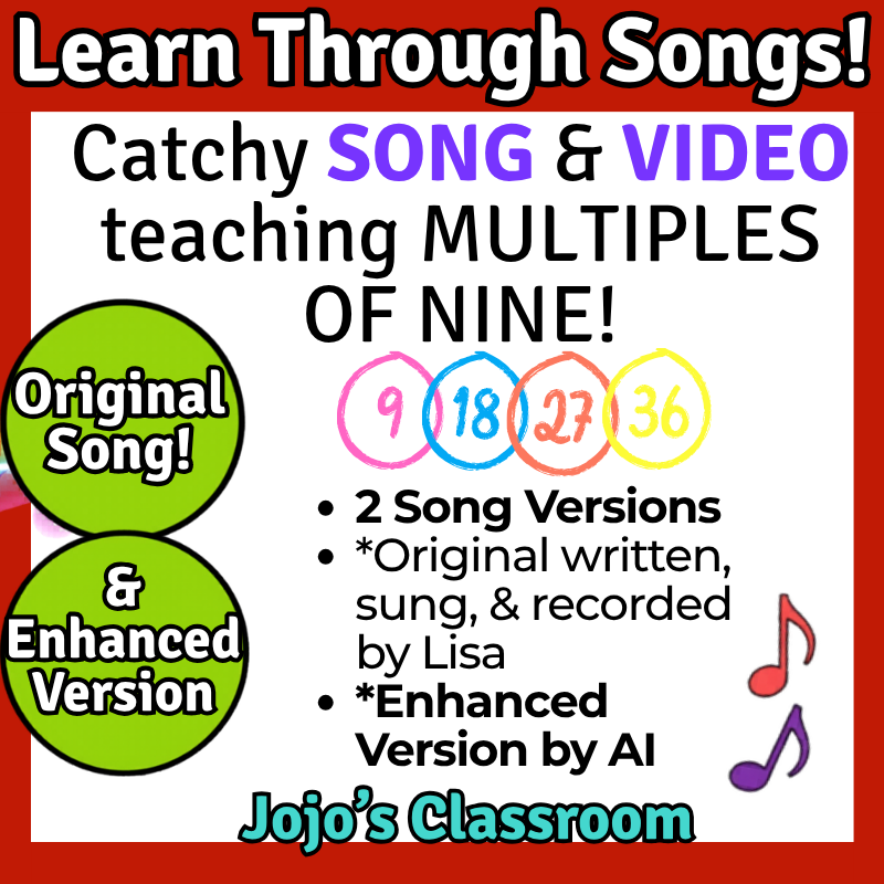 9’s Math SONG, VIDEO, & Bonus Slides, Extension Sheets