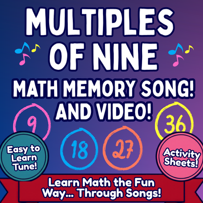 9’s Math SONG, VIDEO, & Bonus Slides, Extension Sheets