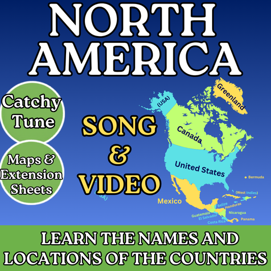 North America Geography Memory SONG, VIDEO, Maps & Bonuses