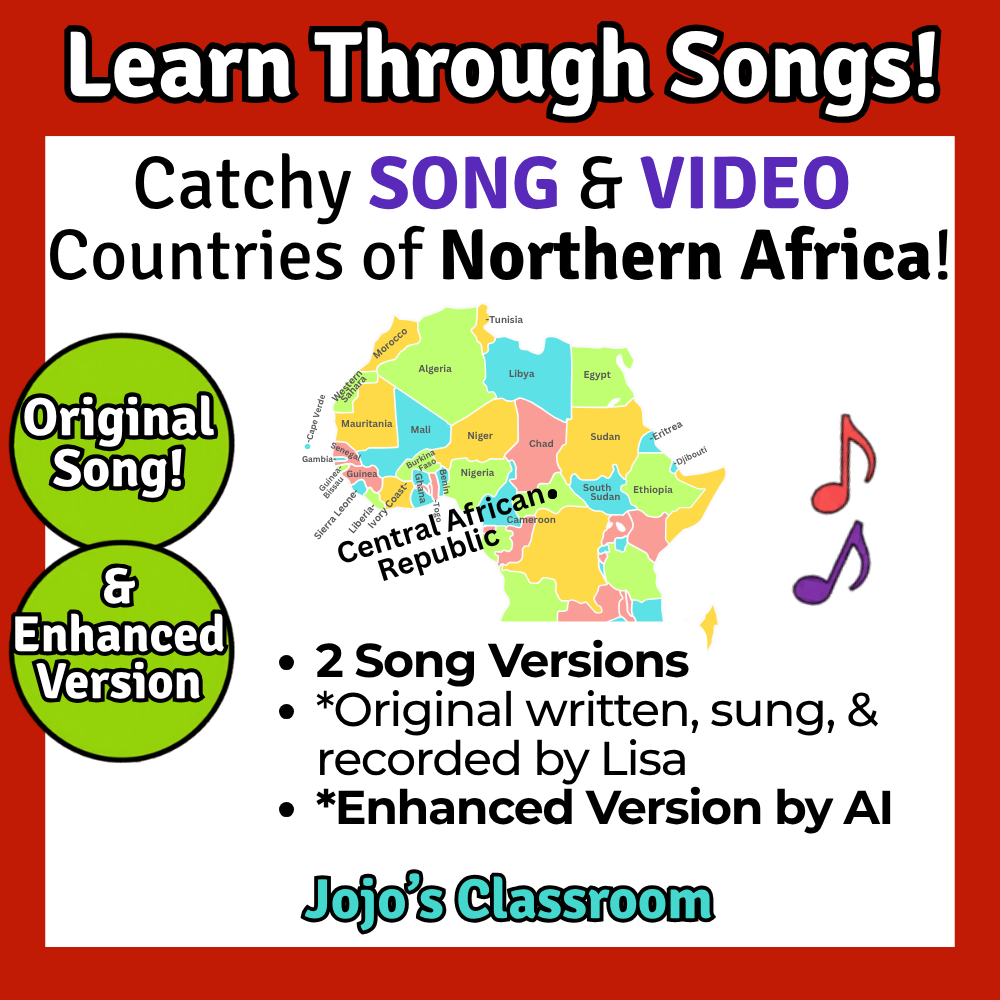 Northern Africa Geography Memory SONG, VIDEO, Maps & Bonuses!
