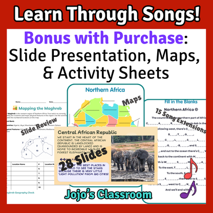 Northern Africa Geography Memory SONG, VIDEO, Maps & Bonuses!