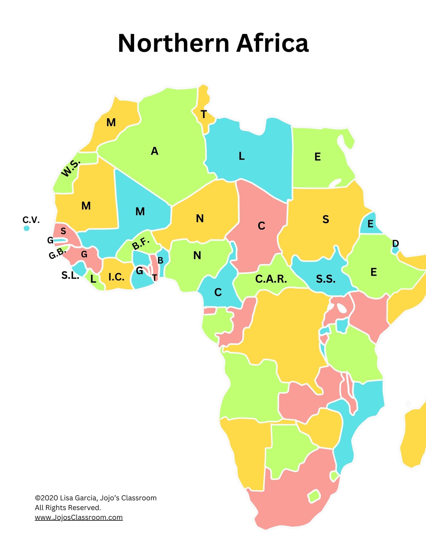 Northern Africa Geography Memory SONG, VIDEO, Maps & Worksheets