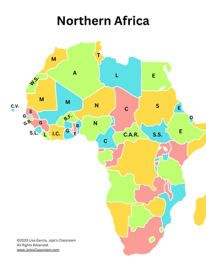 Northern Africa Geography Memory SONG, VIDEO, Maps & Worksheets