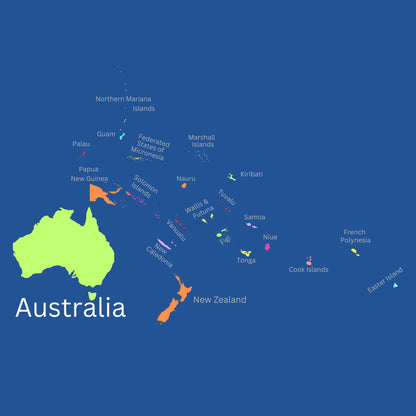 South Pacific/Oceana Geography Memory SONG, VIDEO, Maps & Worksheets