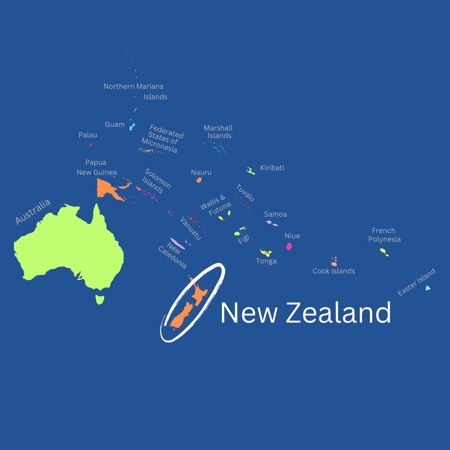 South Pacific/Oceana Geography Memory SONG, VIDEO, Maps & Worksheets