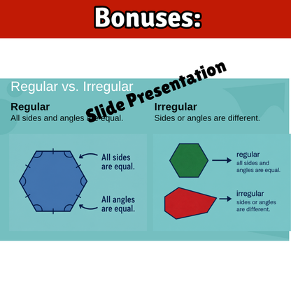 Polygons Math SONG, VIDEO, & Bonus Slides, Extension Sheets