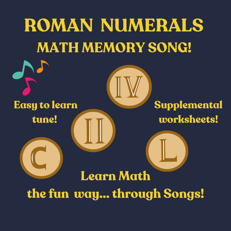 Roman Numerals Math Memory SONG & Worksheet – JojosClassroom