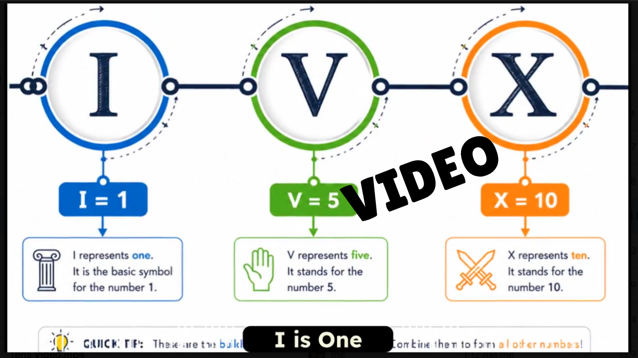 Roman Numerals Math SONG, VIDEO, & Bonus Slides, Extension Sheets