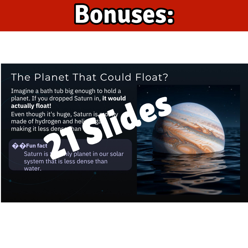 Saturn Science SONG, VIDEO, & Bonus Slides, Worksheets