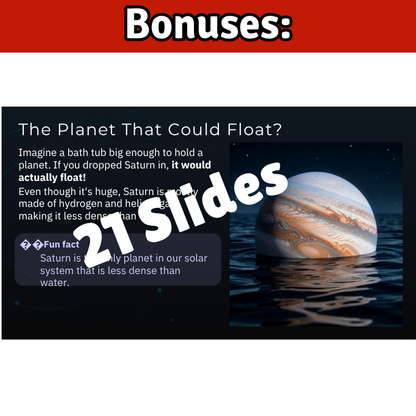 Saturn Science SONG, VIDEO, & Bonus Slides, Worksheets