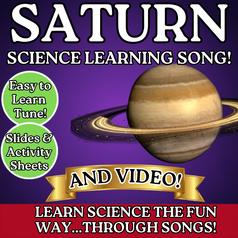 Saturn Science SONG, VIDEO, & Bonus Slides, Worksheets