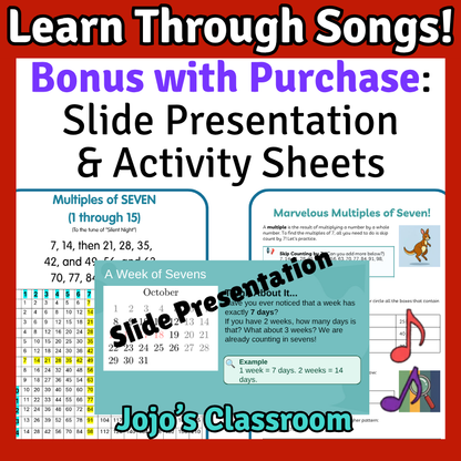 7’s Math SONG, VIDEO, & Bonus Slides, Extension Sheets