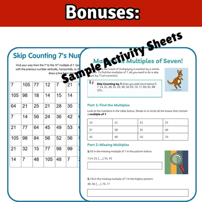 7’s Math SONG, VIDEO, & Bonus Slides, Extension Sheets