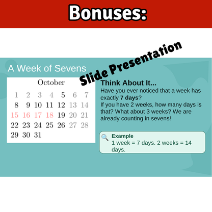 7’s Math SONG, VIDEO, & Bonus Slides, Extension Sheets