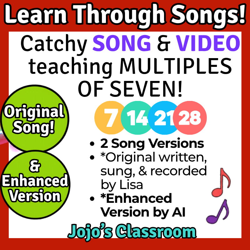 7’s Math SONG, VIDEO, & Bonus Slides, Extension Sheets
