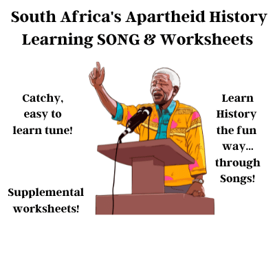 South Africa's Apartheid History Learning SONG & Worksheets