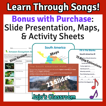 South America Geography Memory SONG, VIDEO, Maps & Bonuses!