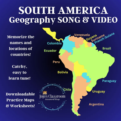 Countries of the World AUDIO and VIDEO BUNDLE with Maps and Study Pages