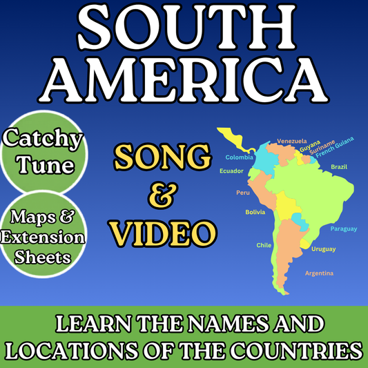 South America Geography Memory SONG, VIDEO, Maps & Bonuses!