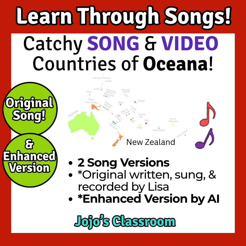 South Pacific/Oceana Geography Memory SONG, VIDEO, Maps & Bonuses!