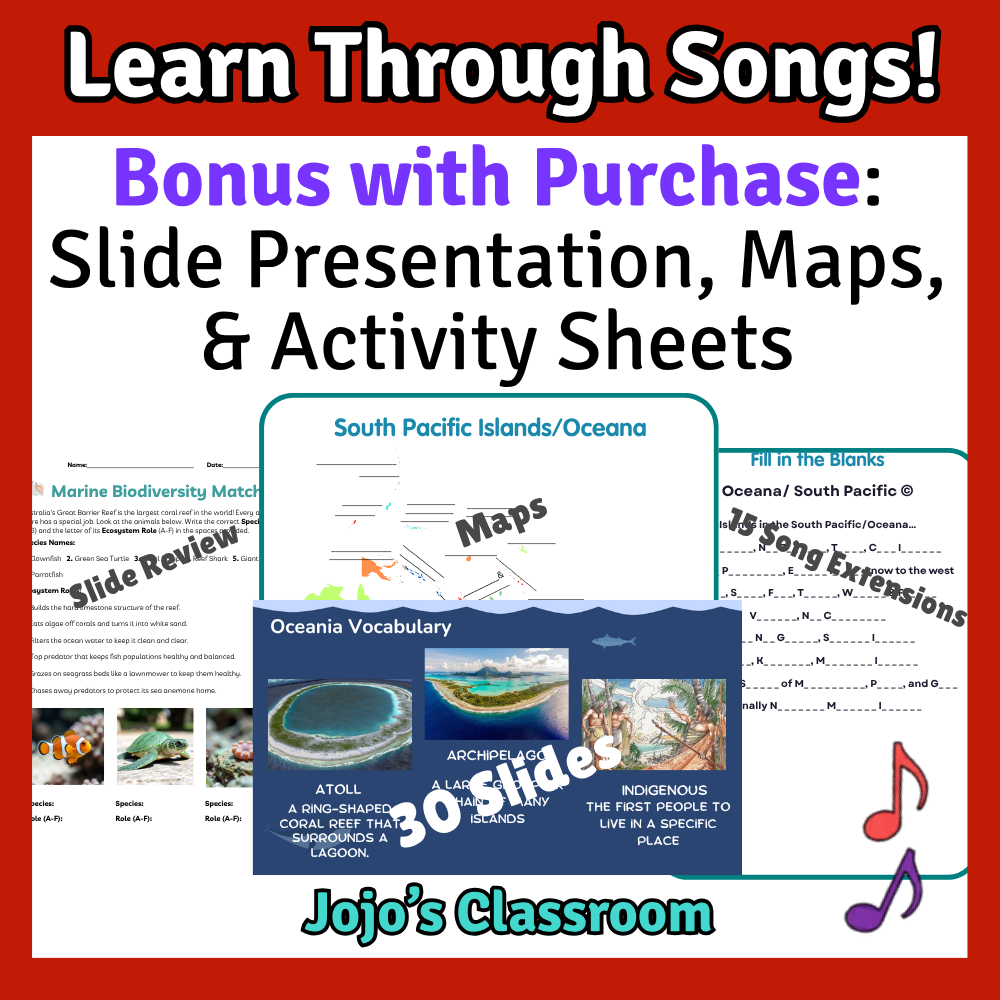 South Pacific/Oceana Geography Memory SONG, VIDEO, Maps & Bonuses!