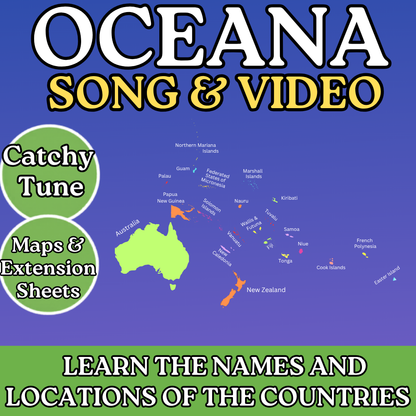 South Pacific/Oceana Geography Memory SONG, VIDEO, Maps & Bonuses!
