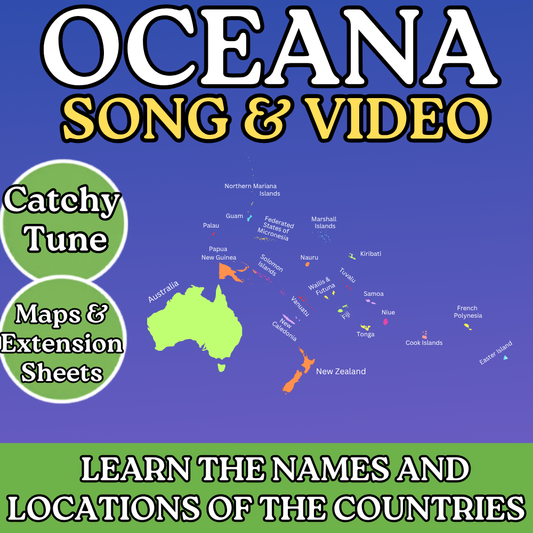 South Pacific/Oceana Geography Memory SONG, VIDEO, Maps & Bonuses!