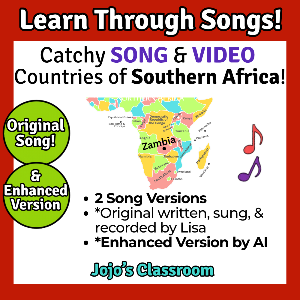 Southern Africa Geography Memory SONG, VIDEO, Maps & Bonuses!
