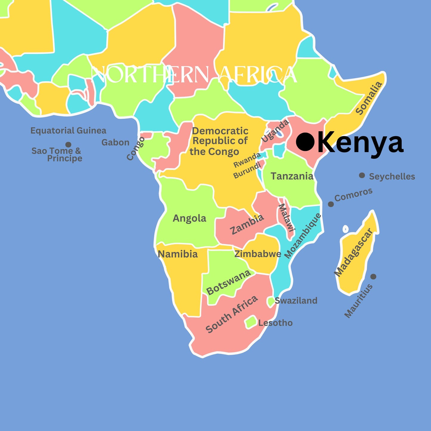 Southern Africa Geography Memory SONG, VIDEO, Maps & Worksheets
