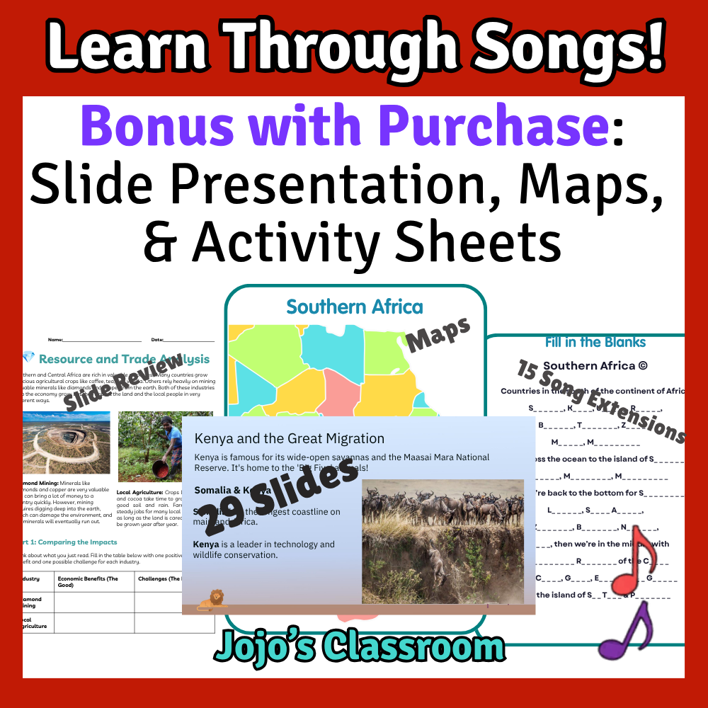 Southern Africa Geography Memory SONG, VIDEO, Maps & Bonuses!