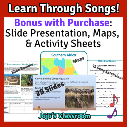 Southern Africa Geography Memory SONG, VIDEO, Maps & Bonuses!