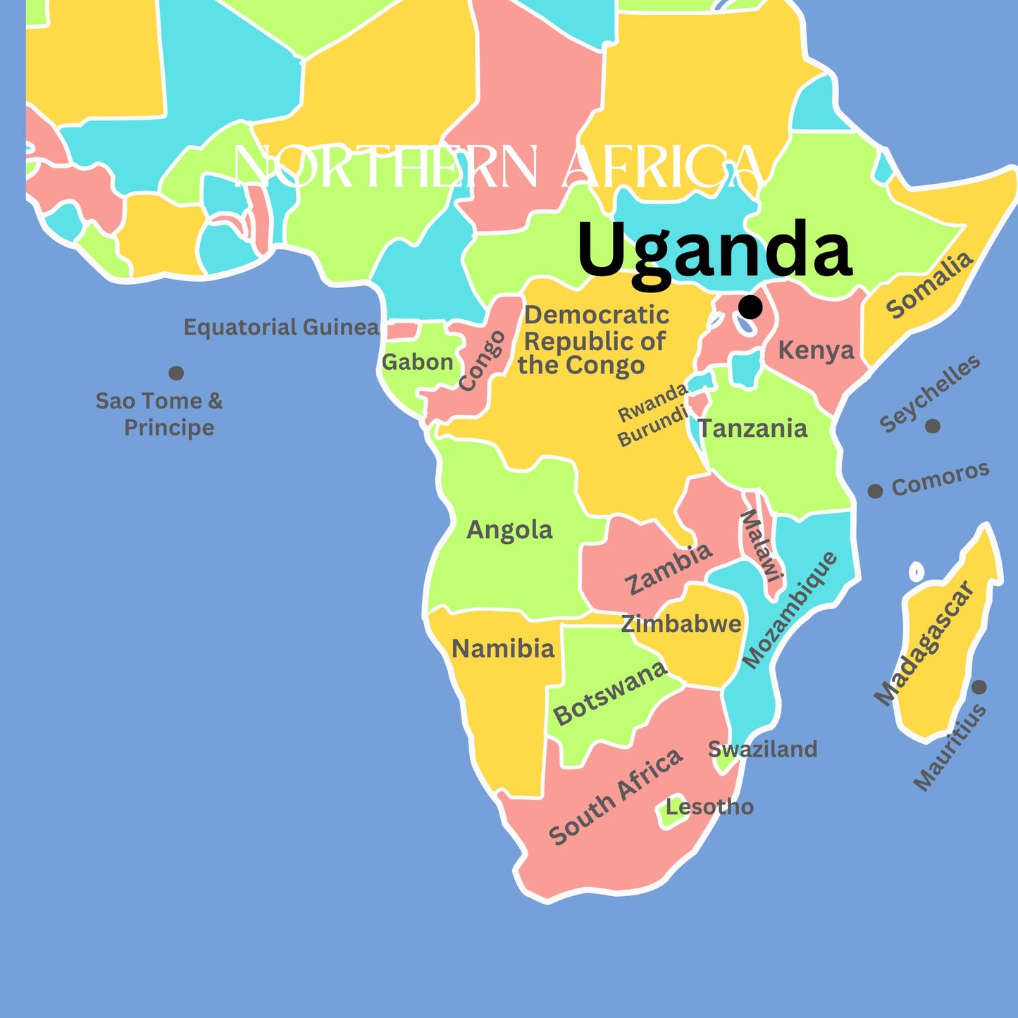 Southern Africa Geography Memory SONG, VIDEO, Maps & Worksheets