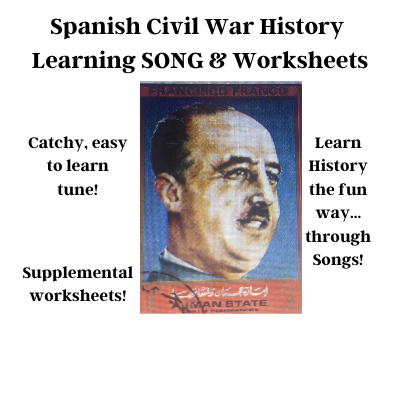 Spanish Civil War History Learning SONG & Worksheets