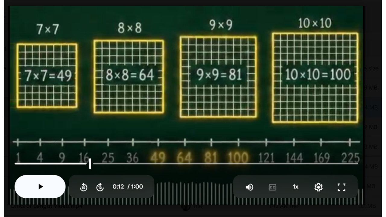 SQUARE Numbers Math SONG, VIDEO, & Bonus Slides, Extension Sheets