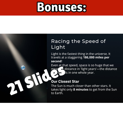 Stars Science SONG, VIDEO, & Bonus Slides, Worksheets