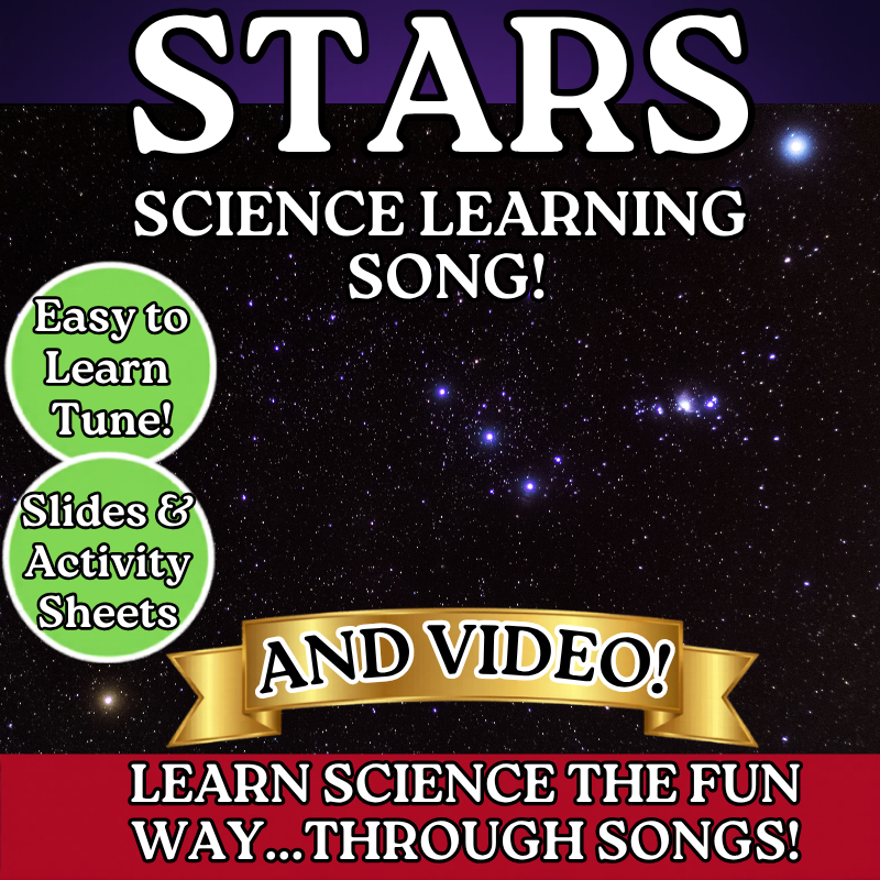 Stars Science SONG, VIDEO, & Bonus Slides, Worksheets