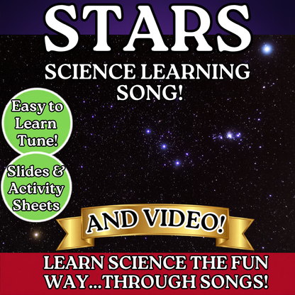 Stars Science SONG, VIDEO, & Bonus Slides, Worksheets