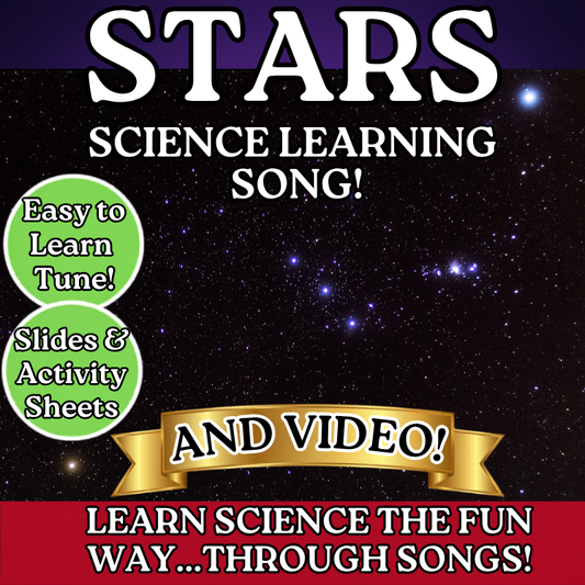 Stars Science SONG, VIDEO, & Bonus Slides, Worksheets