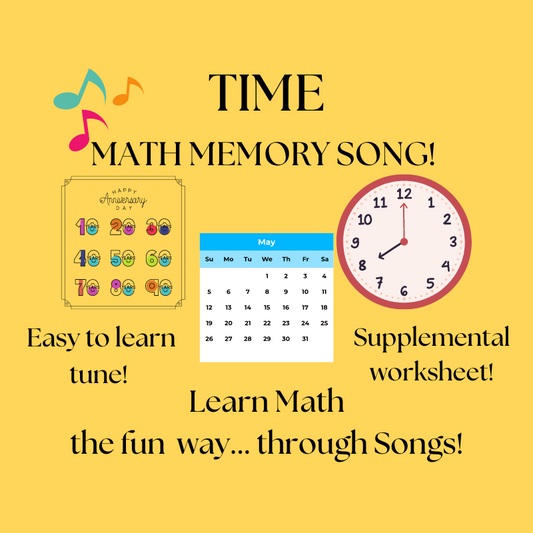 Time Math Memory SONG & Worksheet