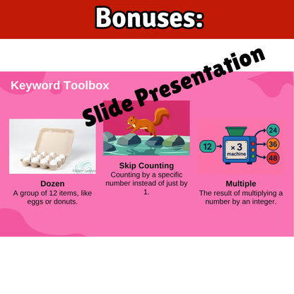12’s Math SONG, VIDEO, & Bonus Slides, Extension Sheets