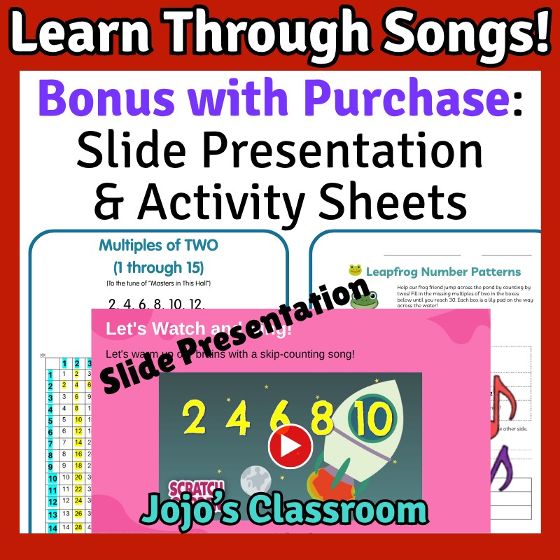 2's Math SONG, VIDEO, & Bonus Slides, Extension Sheets