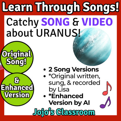 Uranus Science SONG, VIDEO, & Bonus Slides, Worksheets