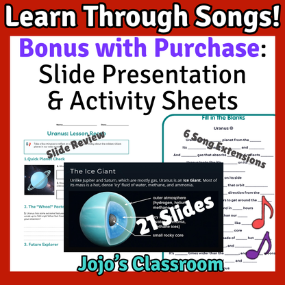 Uranus Science SONG, VIDEO, & Bonus Slides, Worksheets