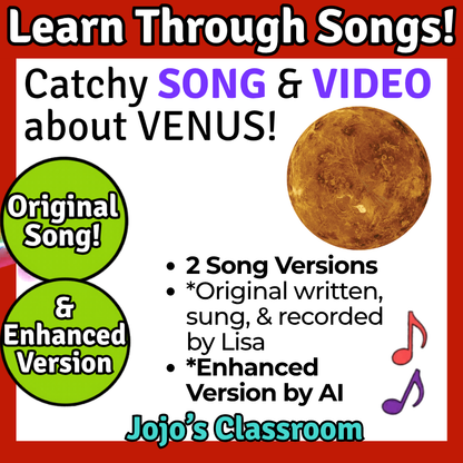 Venus Science SONG, VIDEO, & Bonus Slides, Worksheets